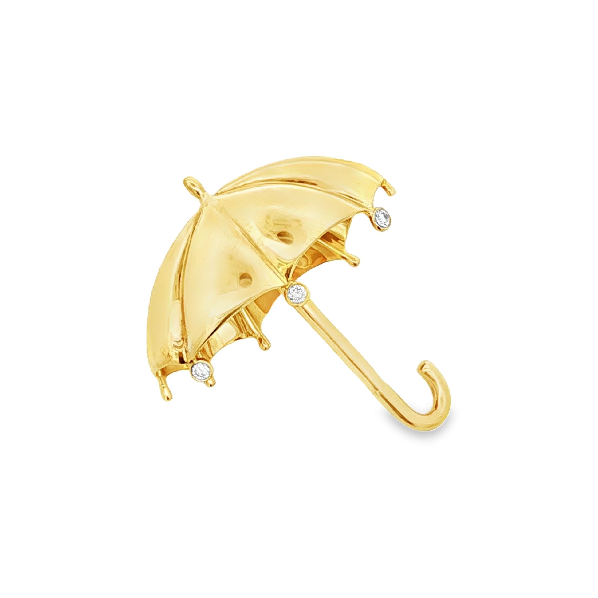 Tiffany & Co. 18k Yellow Gold & Diamond Umbrella Pin/Brooch
