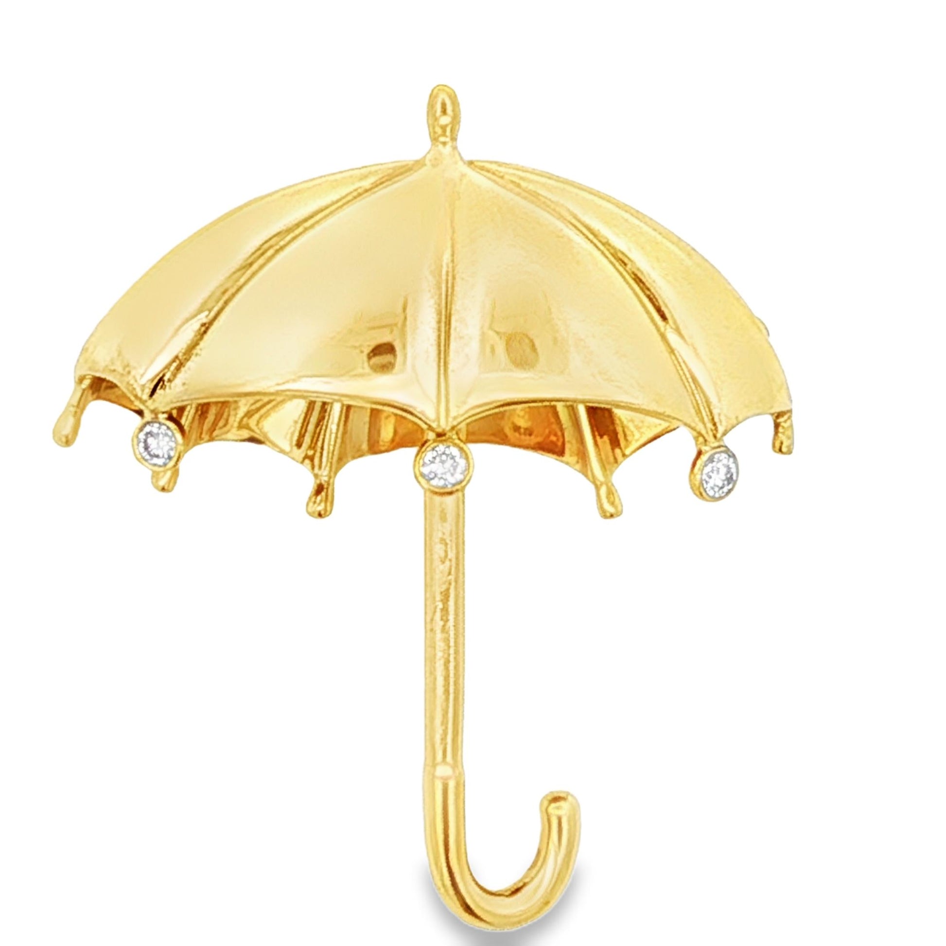 Tiffany & Co. 18k Yellow Gold & Diamond Umbrella Pin/Brooch