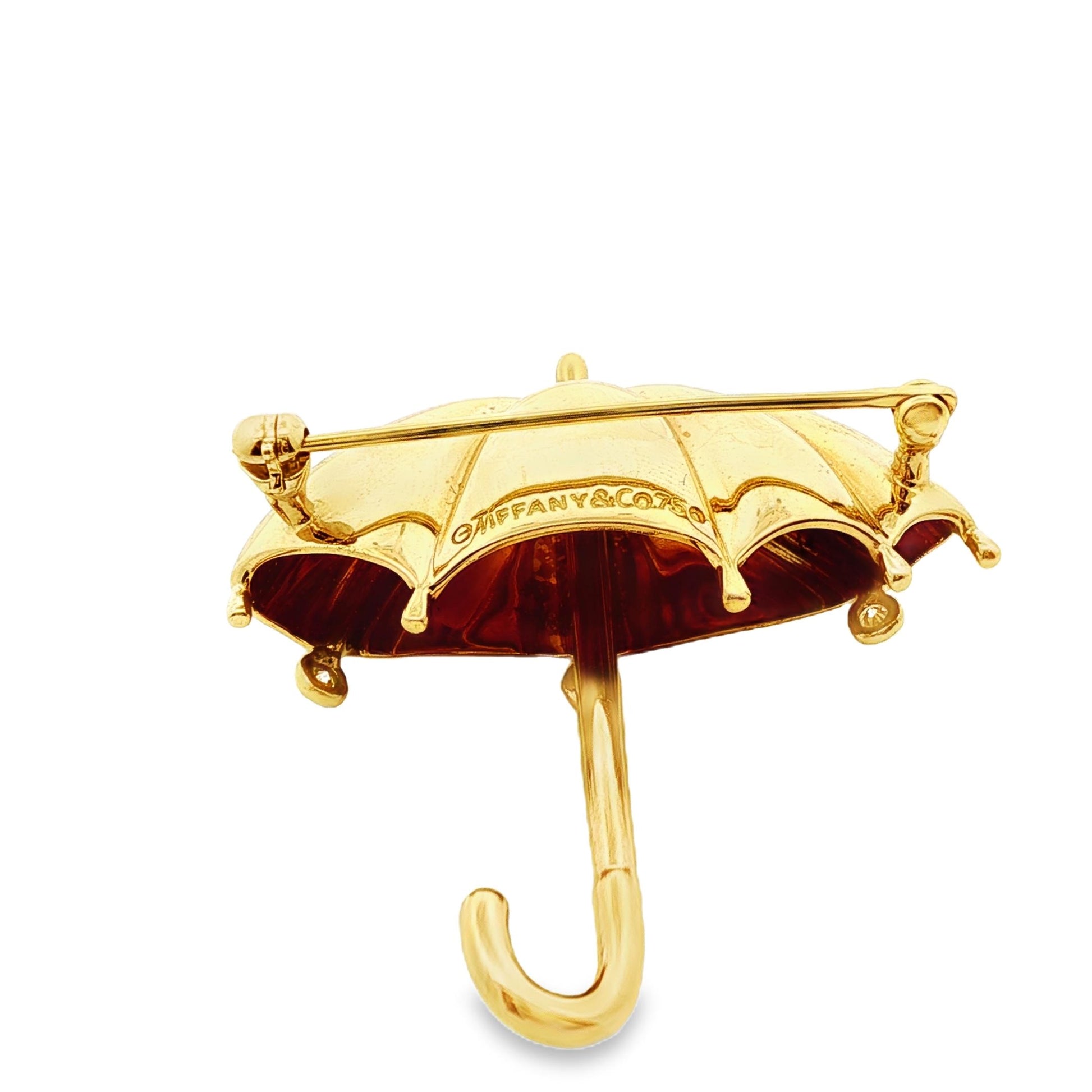 Tiffany & Co. 18k Yellow Gold & Diamond Umbrella Pin/Brooch