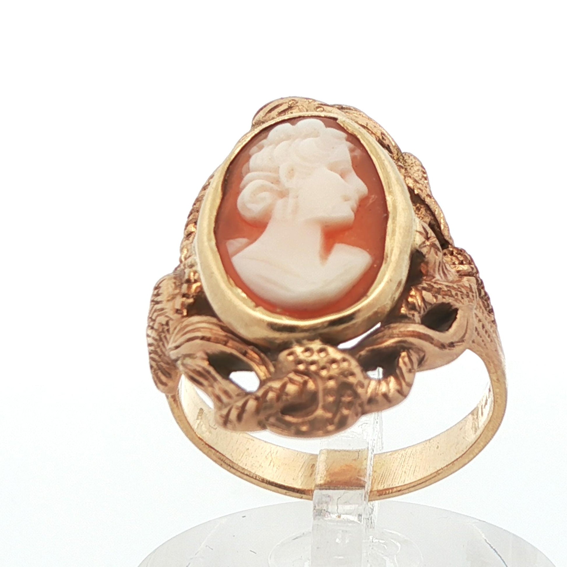 14k Yellow Gold Cameo Snake Ring 1890 Edwardian