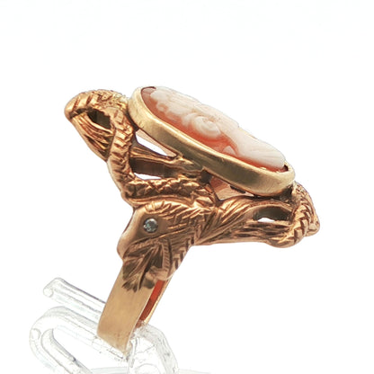 14k Yellow Gold Cameo Snake Ring 1890 Edwardian