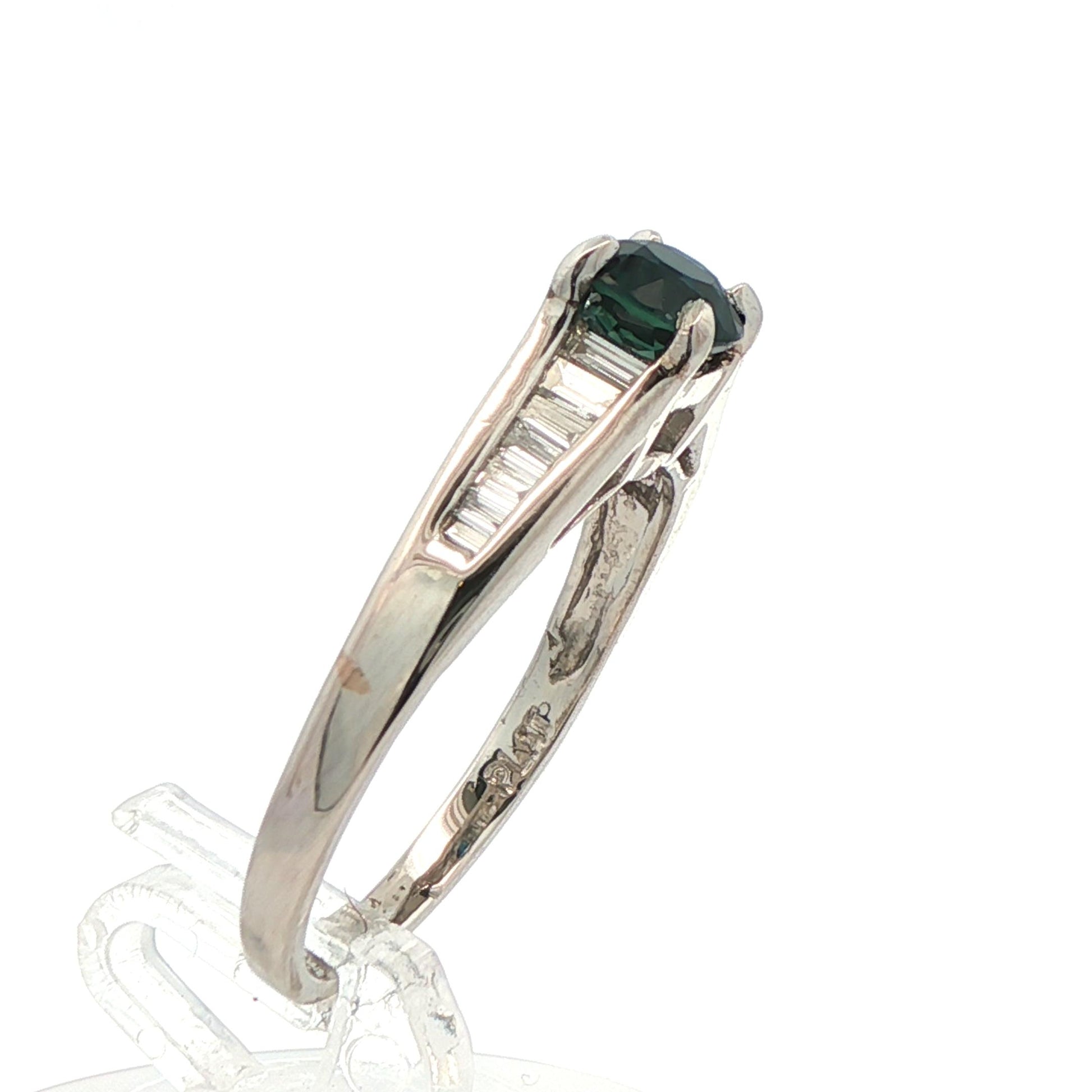 Platinum Sapphire & Diamond Engagement Ring