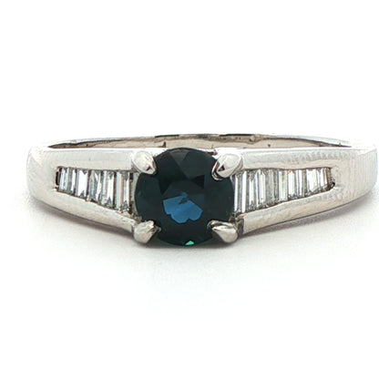 Platinum Sapphire & Diamond Engagement Ring