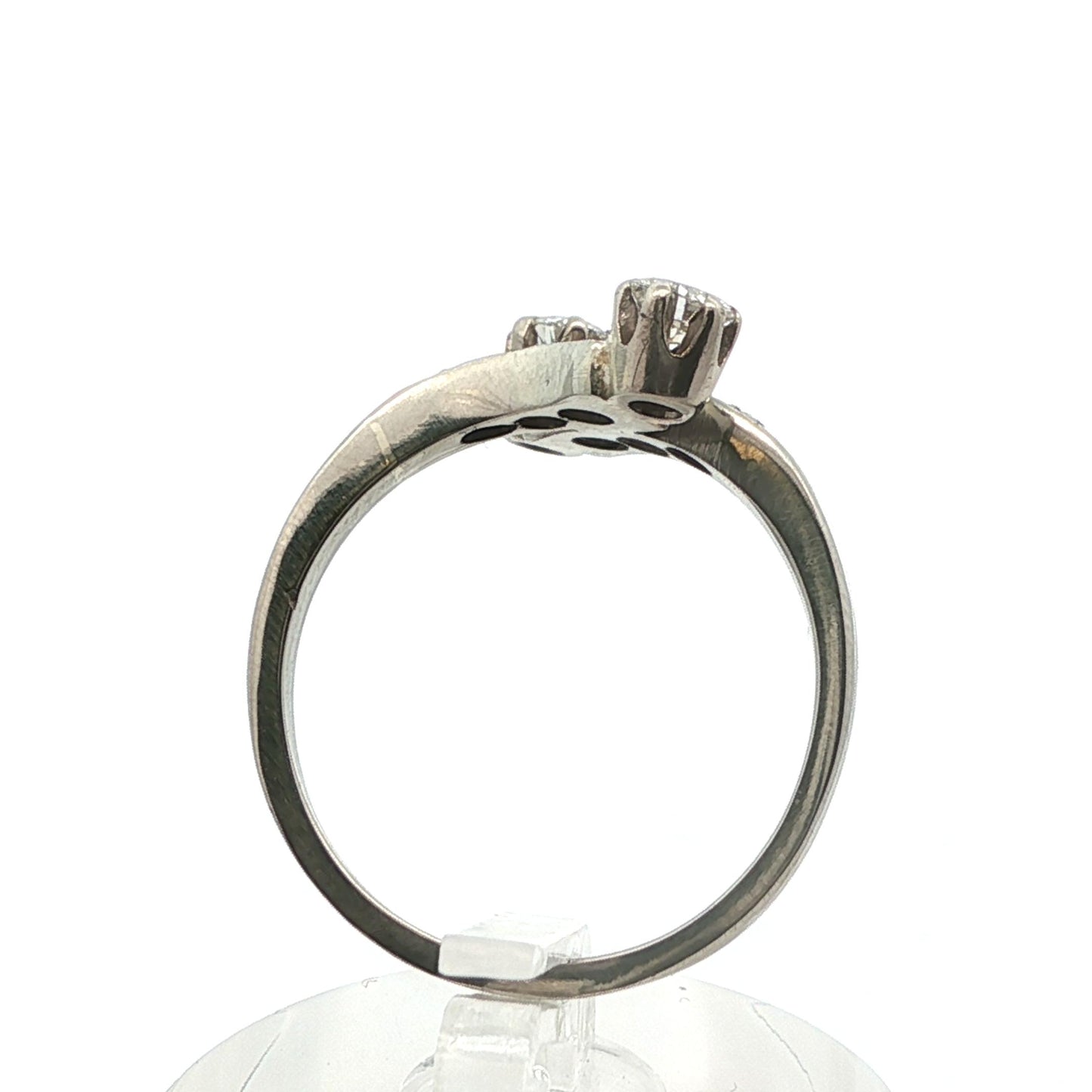 1925 Art Deco Platinum & Diamond Bypass Ring