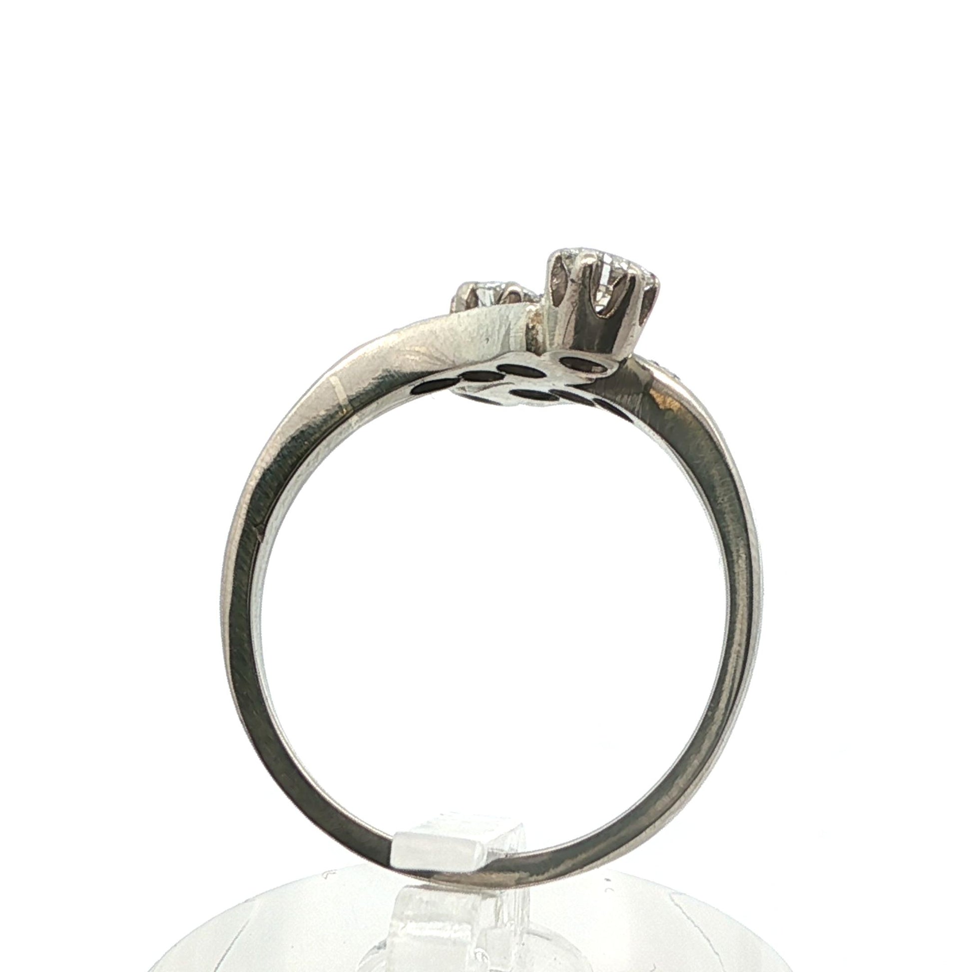 1925 Art Deco Platinum & Diamond Bypass Ring