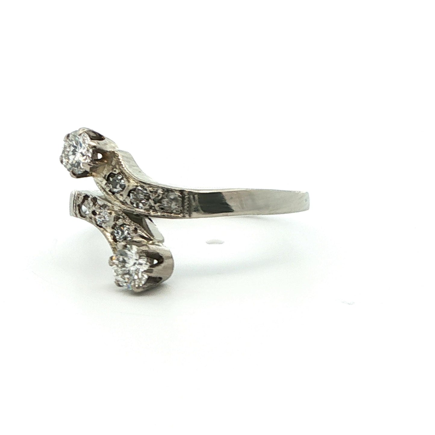 1925 Art Deco Platinum & Diamond Bypass Ring