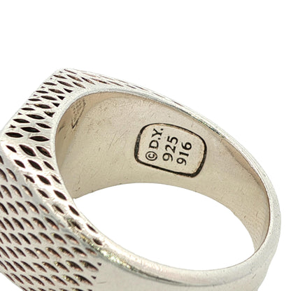 David Yurman Petrvs Horse Signet Ring 22k Yellow Gold and Sterling Silver