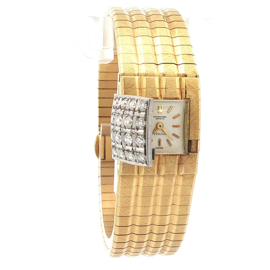 18K Yellow Gold & Natural Diamond IWC Ladies Watch