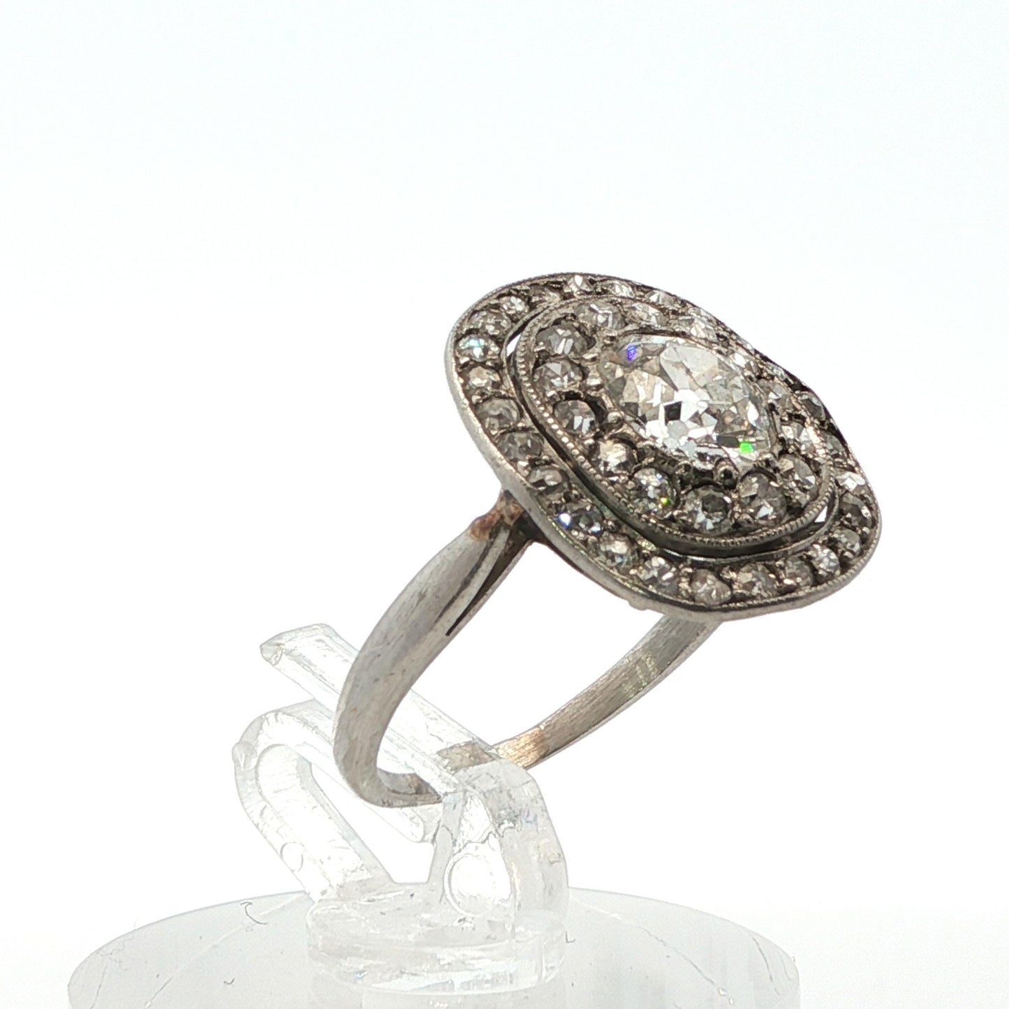 Platinum Art Deco Diamond Cluster Ring
