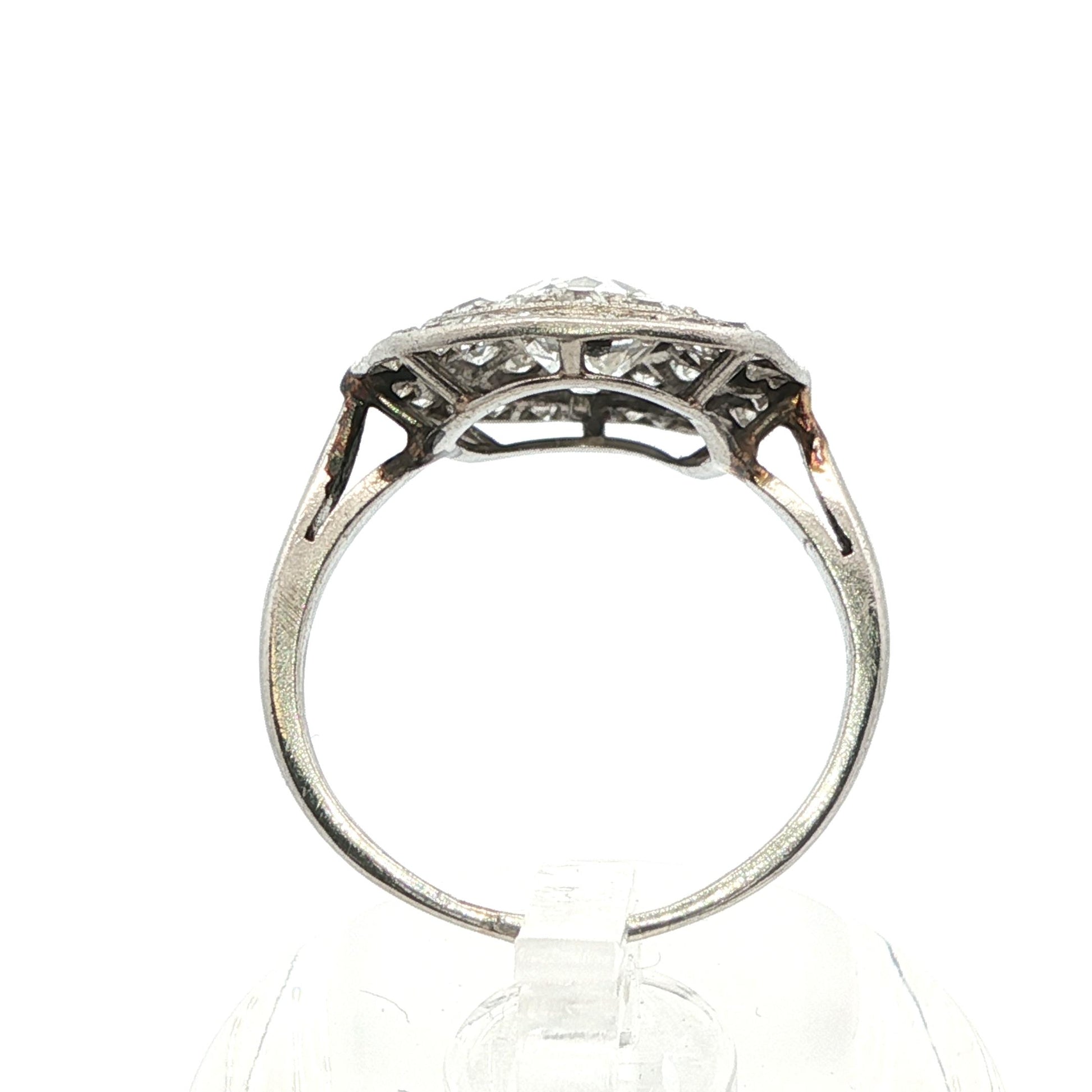 Platinum Art Deco Diamond Cluster Ring