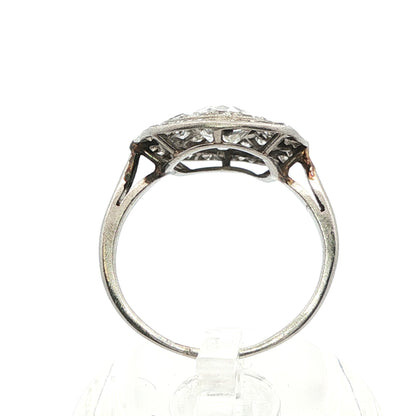Platinum Art Deco Diamond Cluster Ring