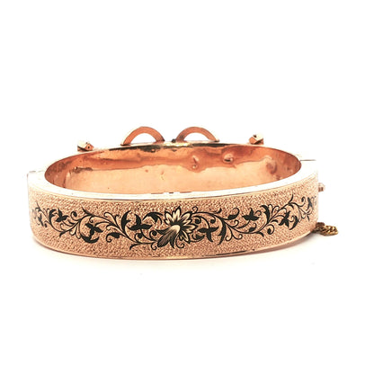 Victorian 14k Yellow Gold Enamel& Pearl Wedding Bracelets