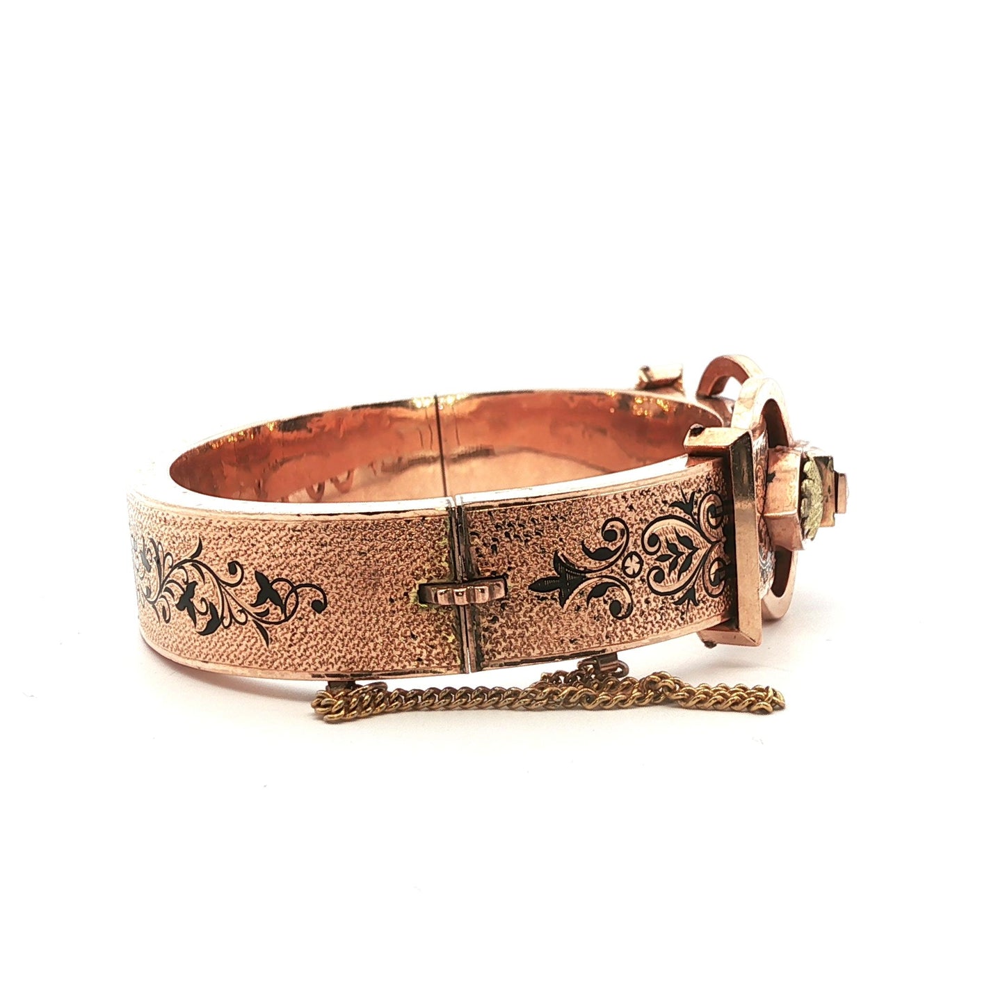 Victorian 14k Yellow Gold Enamel& Pearl Wedding Bracelets