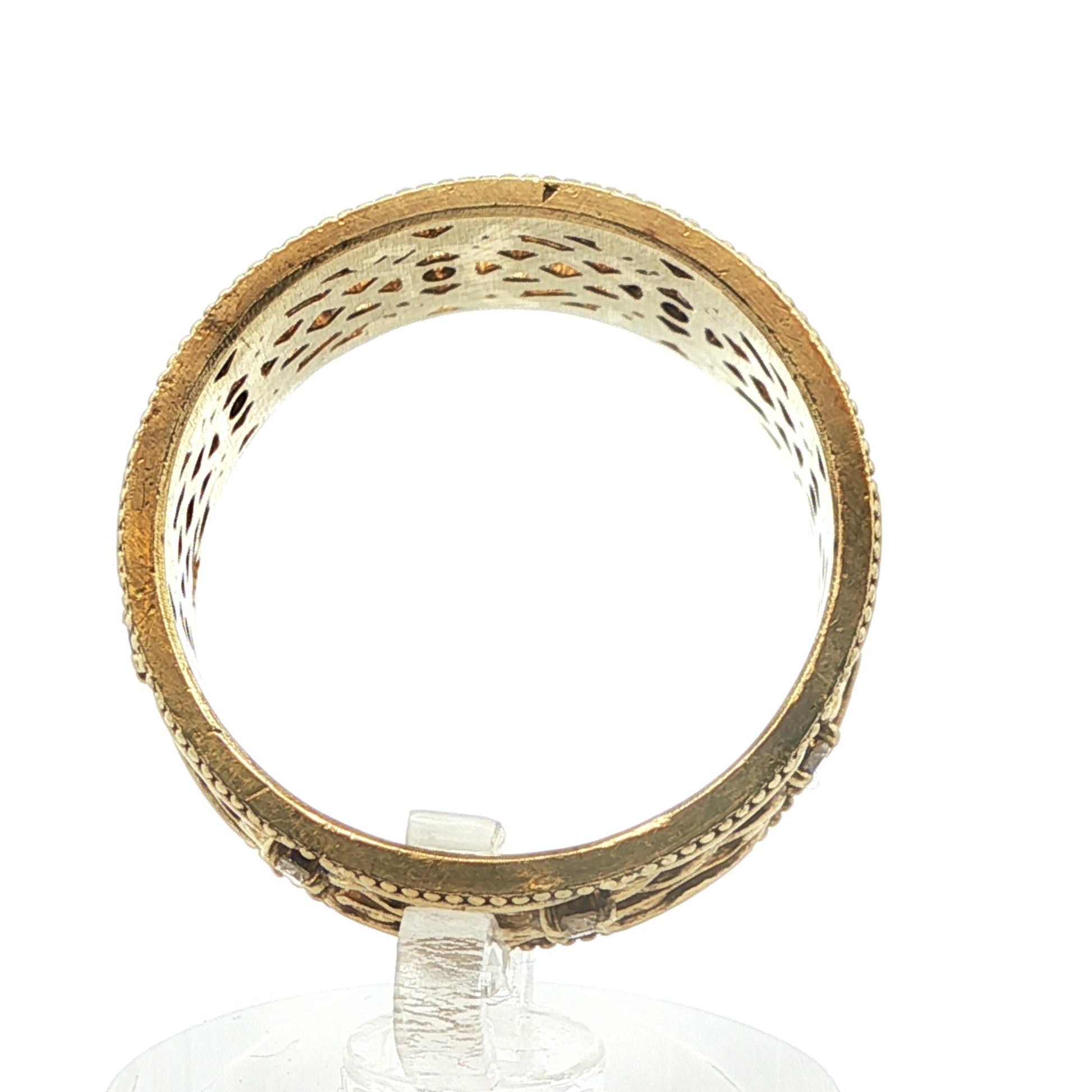 Vintage Handmade 14k Yellow Gold Natural Diamond Band