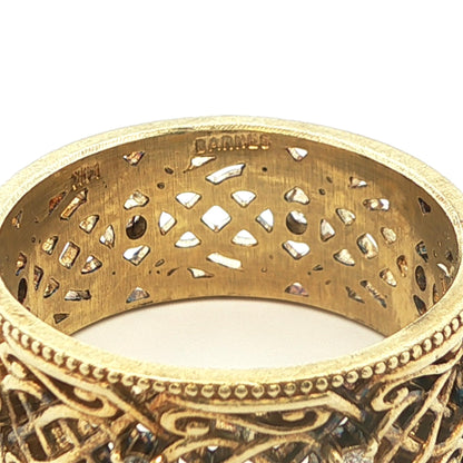 Vintage Handmade 14k Yellow Gold Natural Diamond Band