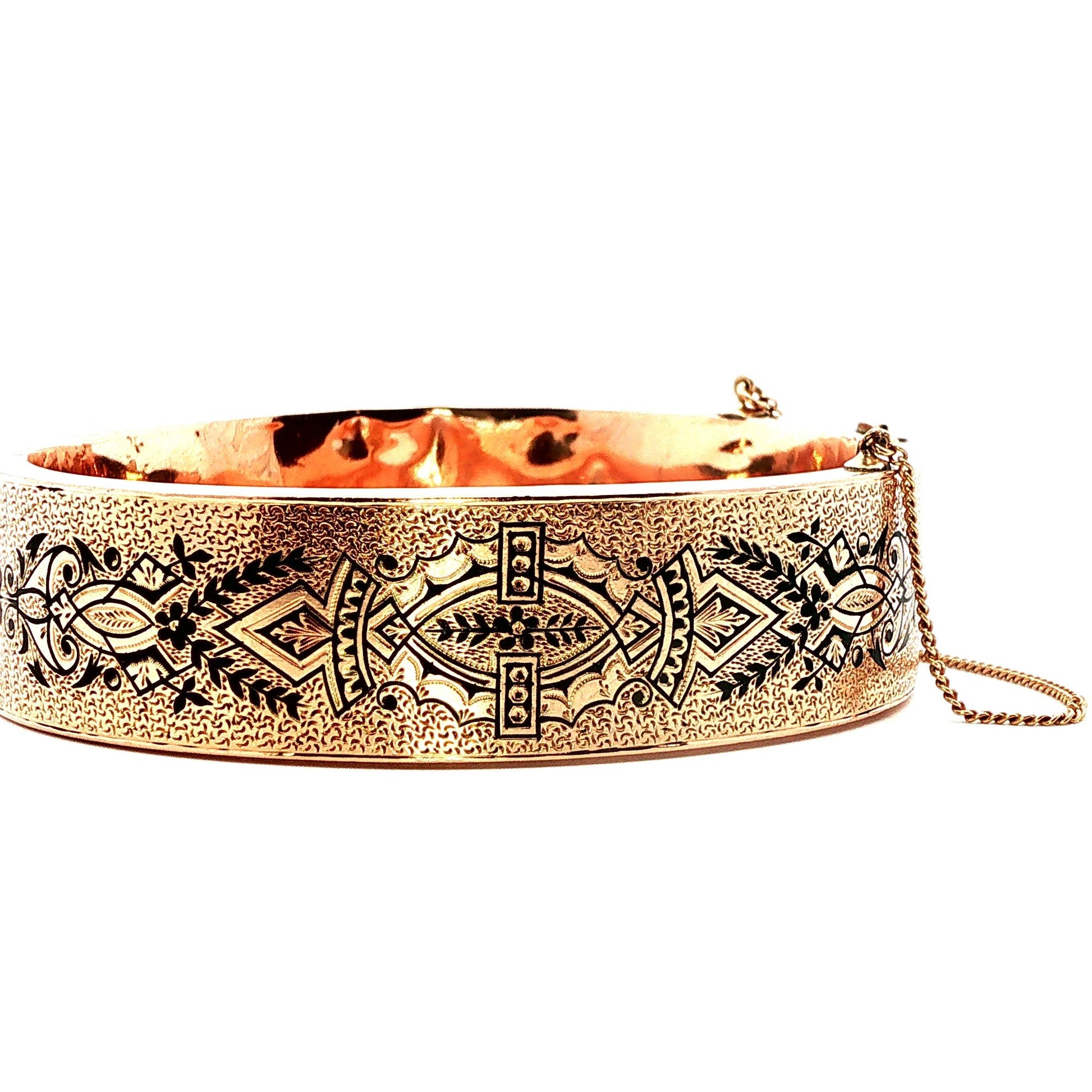 1880s Victorian 14k Yellow Gold Tallie D'Epargne Wedding Bangle