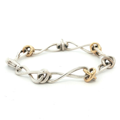 Tiffany & Co. Paloma Picasso Sterling Silver & 18k Gold Infinity Link Bracelet