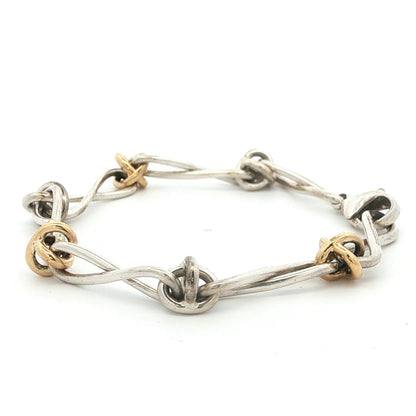 Tiffany & Co. Paloma Picasso Sterling Silver & 18k Gold Infinity Link Bracelet