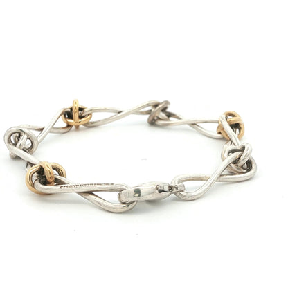 Tiffany & Co. Paloma Picasso Sterling Silver & 18k Gold Infinity Link Bracelet