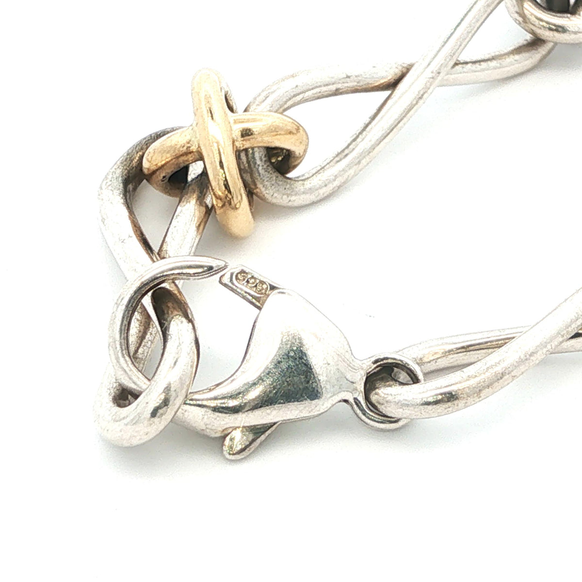 Tiffany & Co. Paloma Picasso Sterling Silver & 18k Gold Infinity Link Bracelet