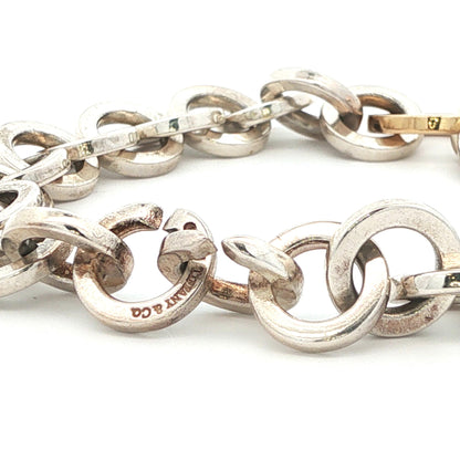 Tiffany & Co. Sterling Silver & 18K Yellow Gold Circle Link Bracelet