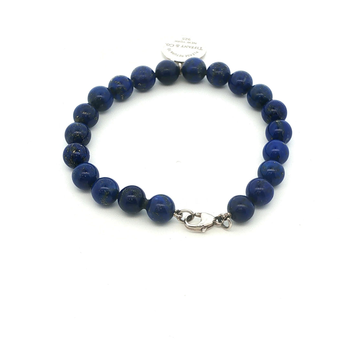 Tiffany & Co. Blue Lapis Bead + Round Tag Bracelet