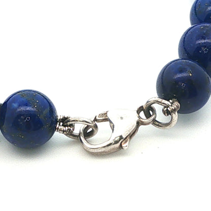 Tiffany & Co. Blue Lapis Bead + Round Tag Bracelet