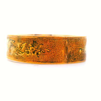 Victorian 14K yellow Gold Hinged Bangle ca 1880