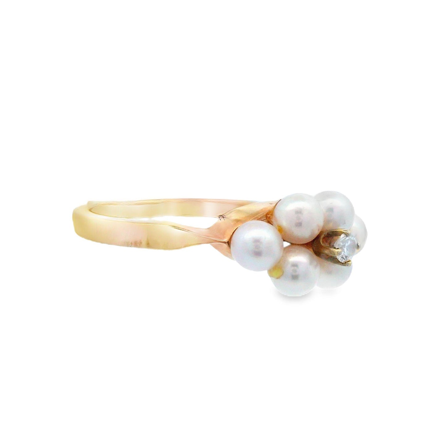 Tiffany & Co. 14k Yellow Gold Diamond and Pearl Ring