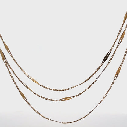 18k Yellow Gold LONG French Bar Chain 61"