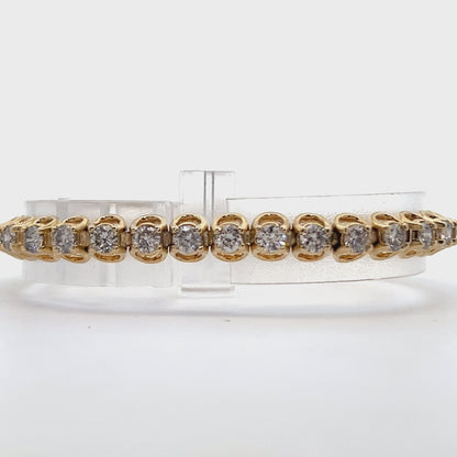 5.6 cttw Diamond Horseshoe Tennis Bracelet in 14k Yellow Gold
