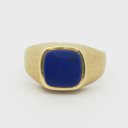 14k Yellow Gold Solitaire Lapis Ring