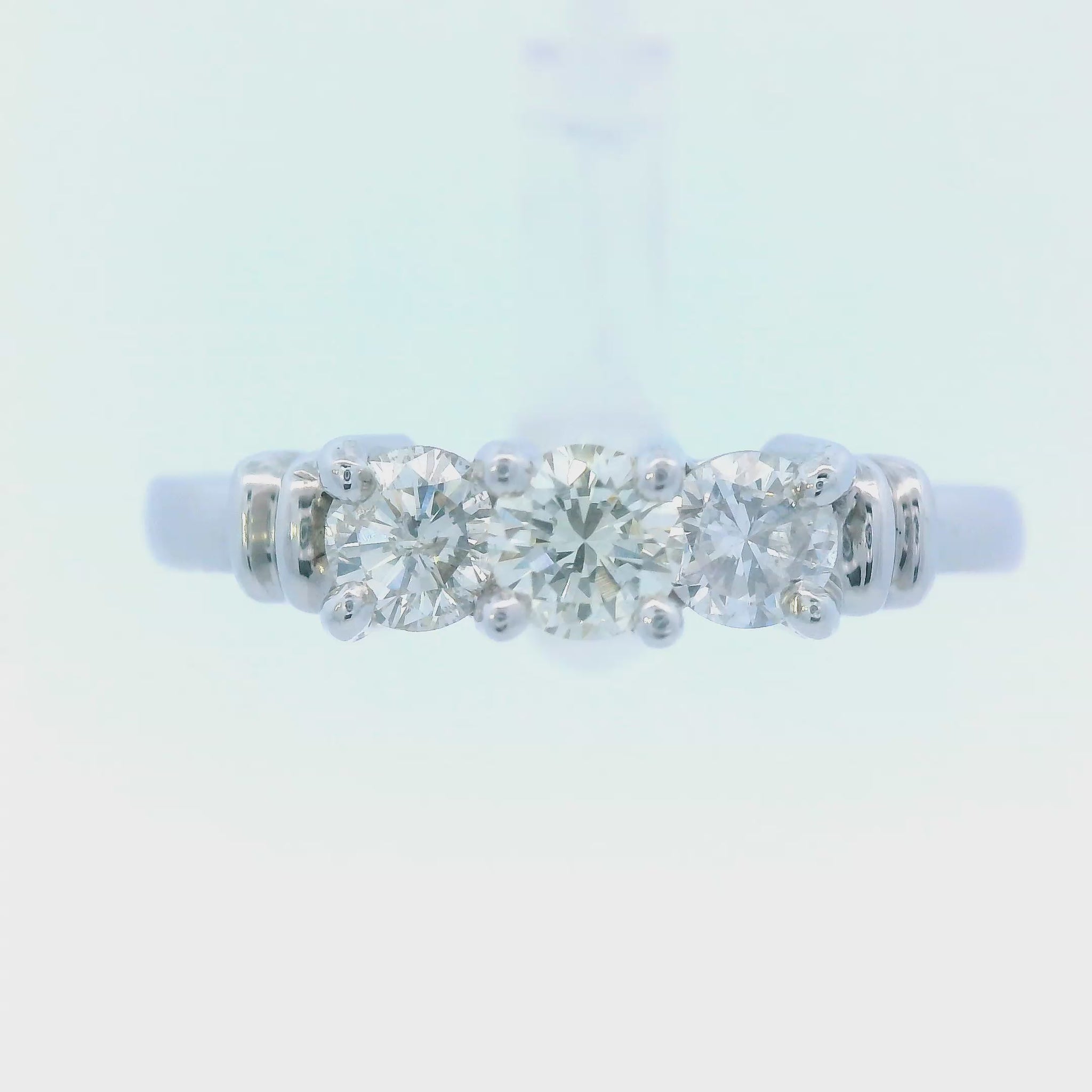 Contemporary 3 - Stone Diamond Ring made in Platinum