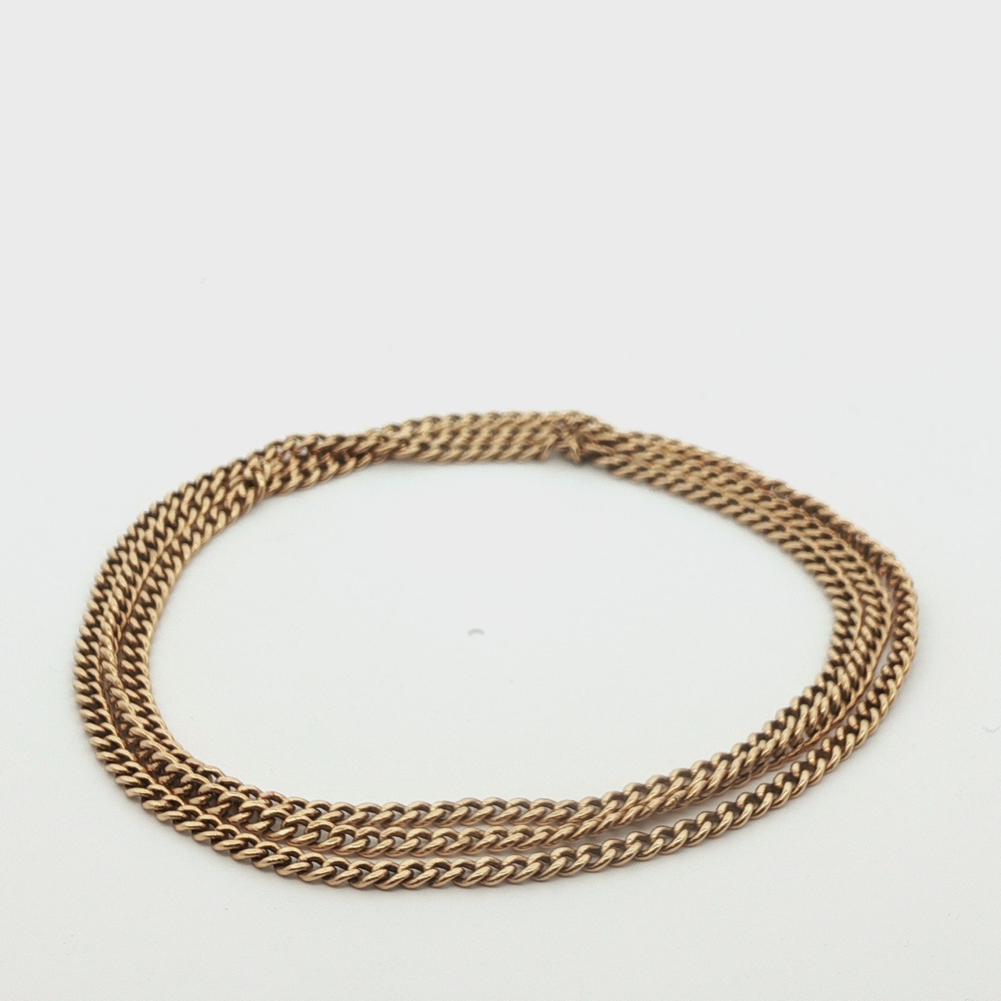 14k Yellow Gold Antique Curb Link Chain