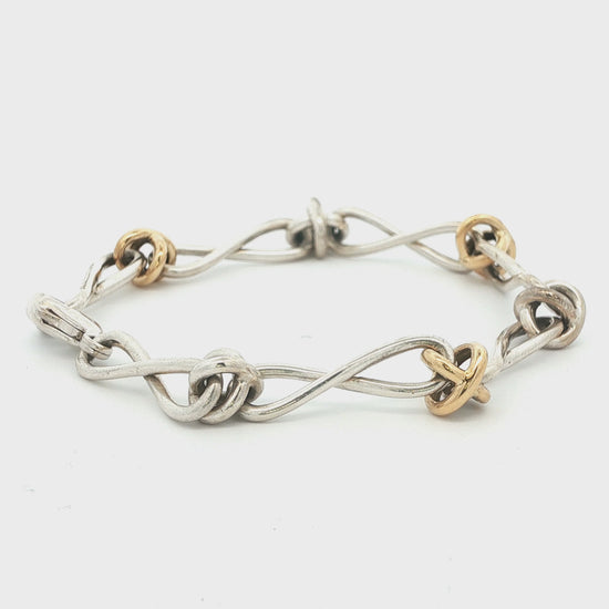 Tiffany & Co. Paloma Picasso Sterling Silver & 18k Gold Infinity Link Bracelet