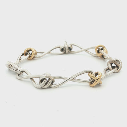 Tiffany & Co. Paloma Picasso Sterling Silver & 18k Gold Infinity Link Bracelet