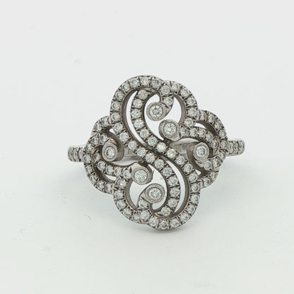 Tiffany & Co. Platinum Enchant Double Diamond Ring