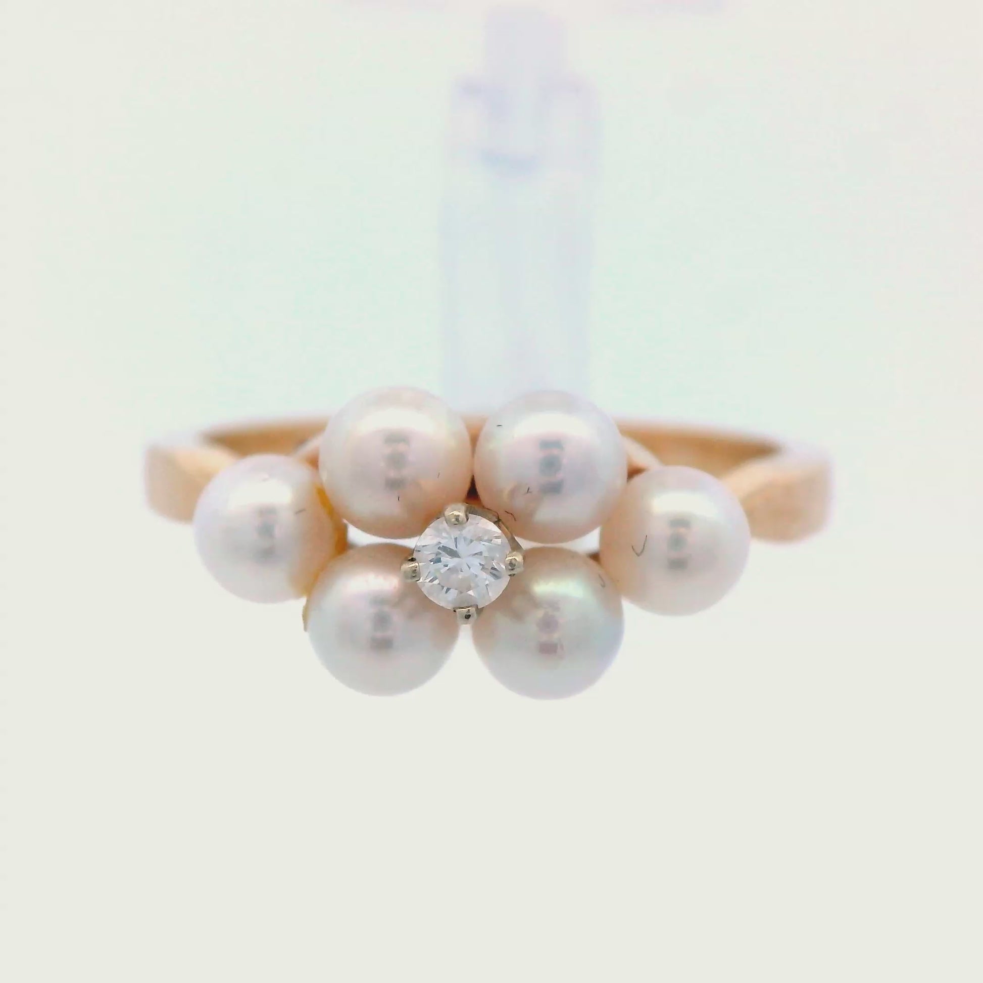 Tiffany & Co. 14k Yellow Gold Diamond and Pearl Ring