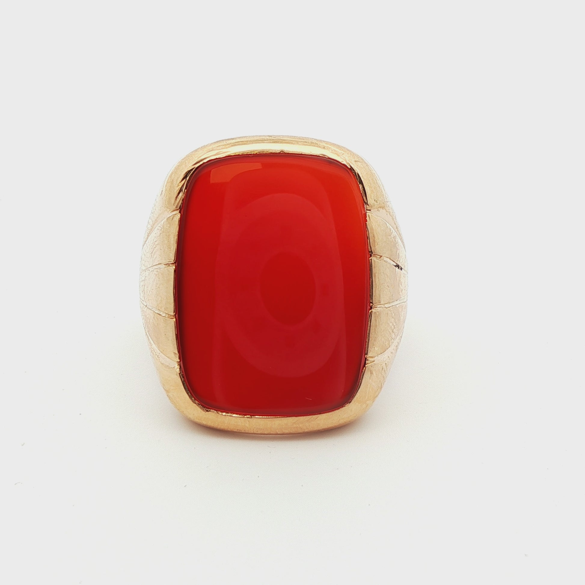 10k Yellow Gold & Carnelian 1910 Edwardian Ring