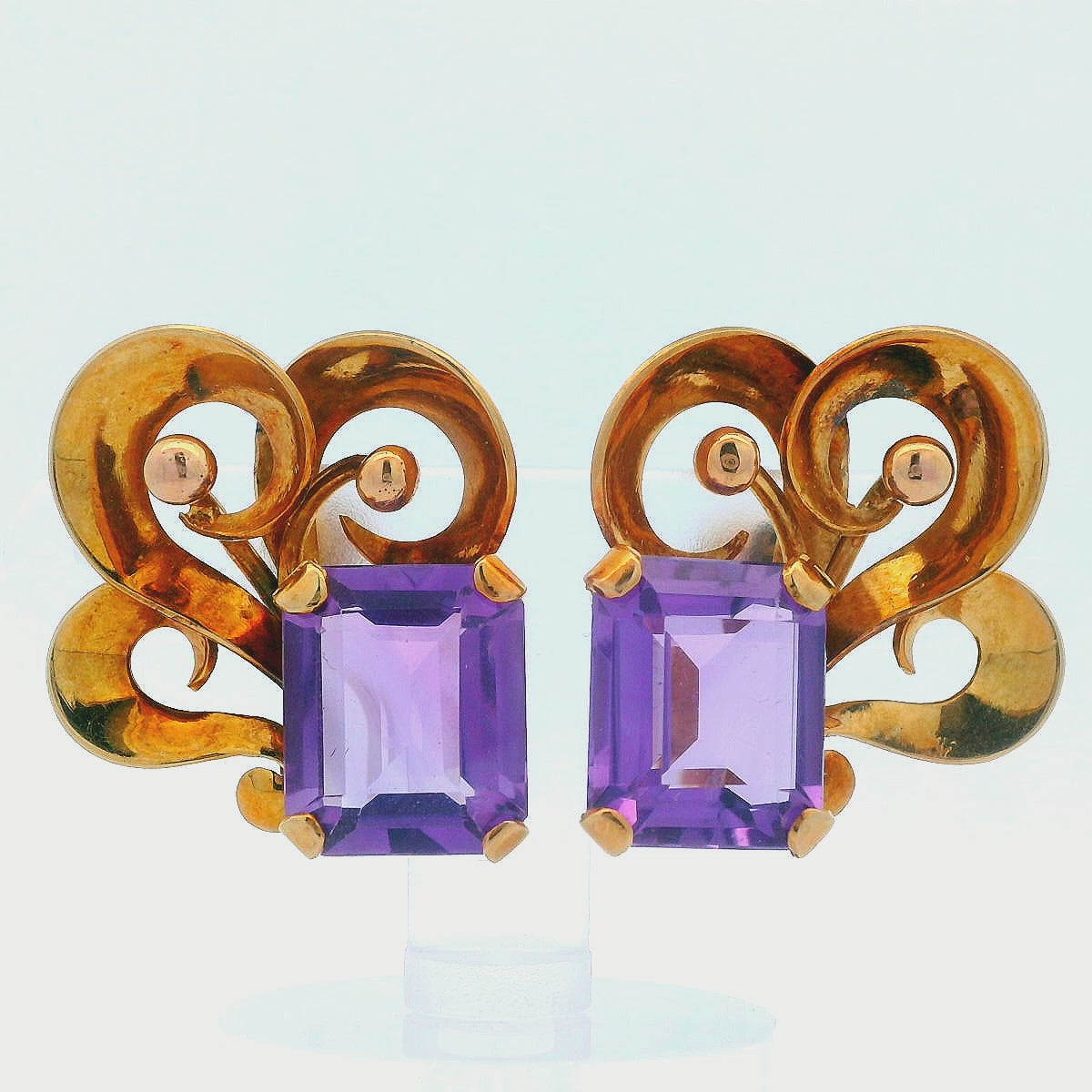 18k Rose Gold Amethyst MCM Earrings
